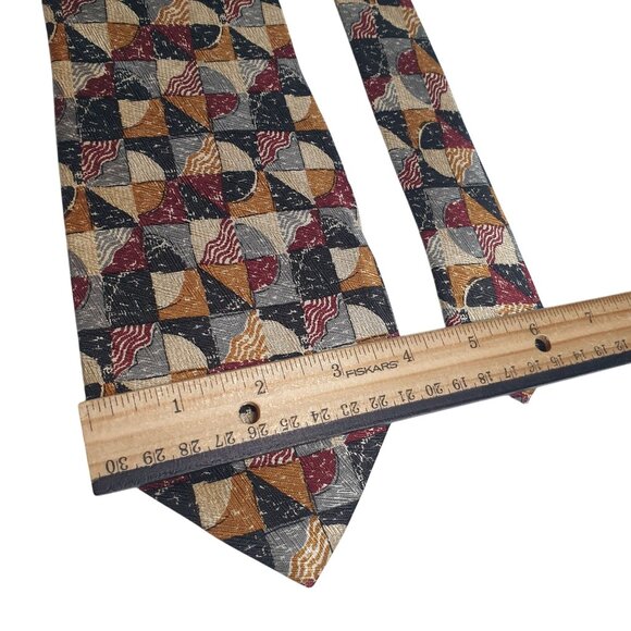 Luciano Gatti Vintage Italian Silk Geometric Tie Designer Office Accessory - Picture 3 of 5